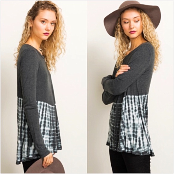 Flattering Flowy Stretchy Tie Dye Tunic Top Med - Picture 4 of 6